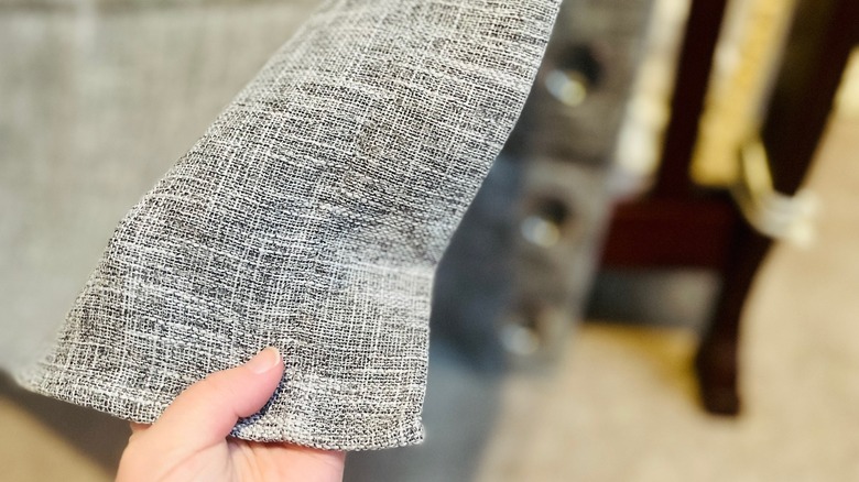 gray curtain linen-like fabric