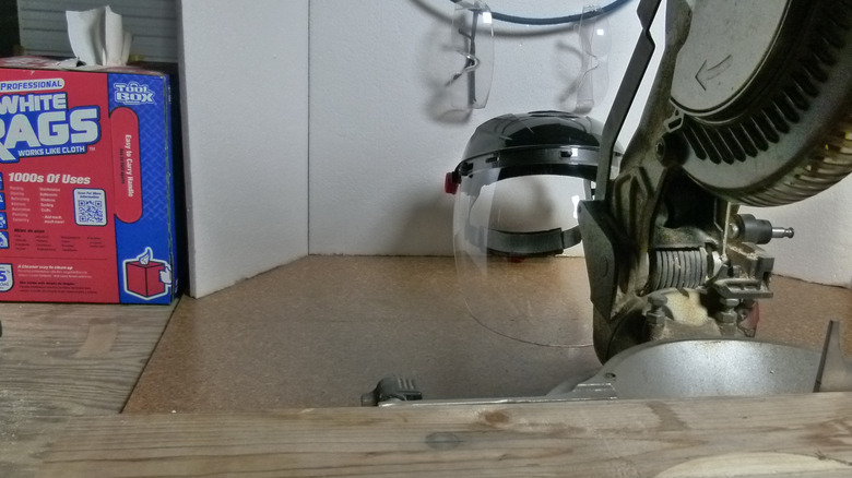 Miter saw and safety gear