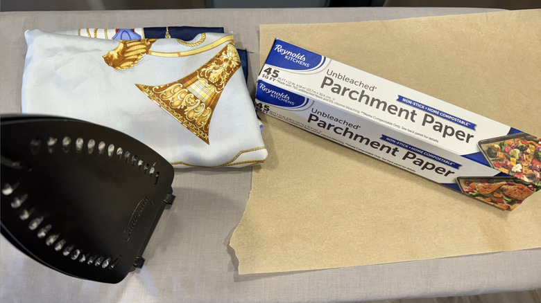 The supplies for delicate parchment paper test