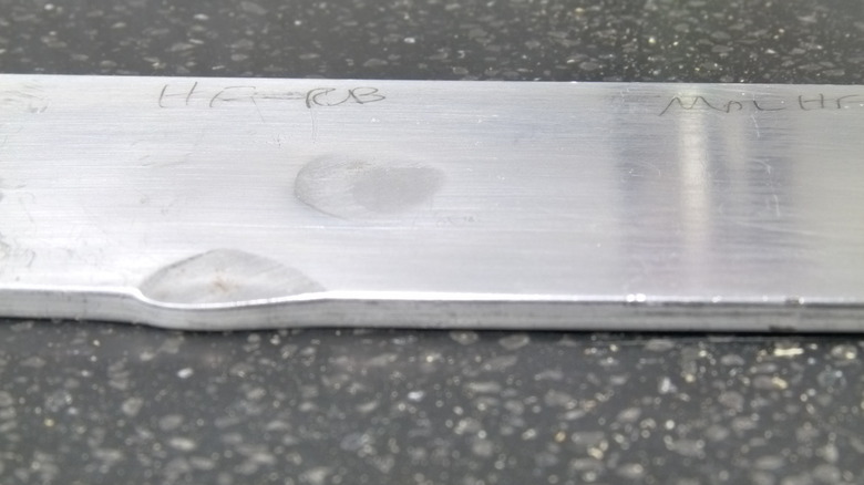 Dented aluminum bar stock