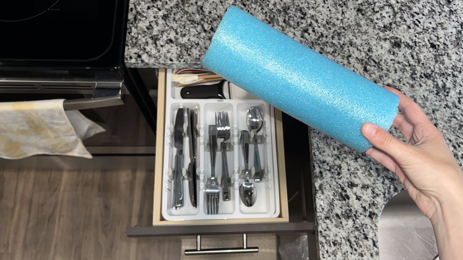 We Tried The Pool Noodle Hack To Keep Drawer Organizers In Place And ...