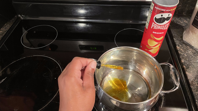 Candle wax melting and colored