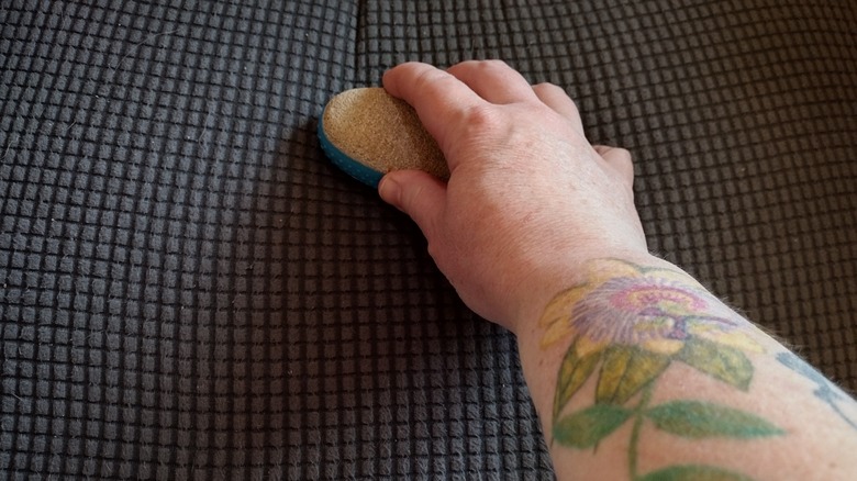 pumice stone on furniture