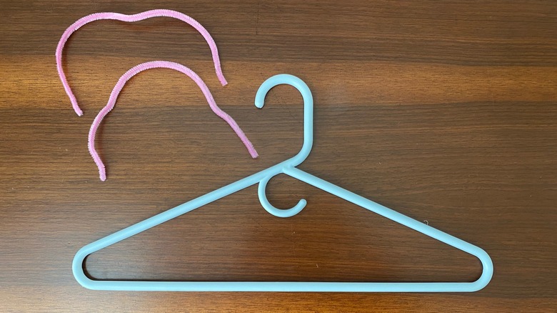 Plastic hanger and pipe cleaners