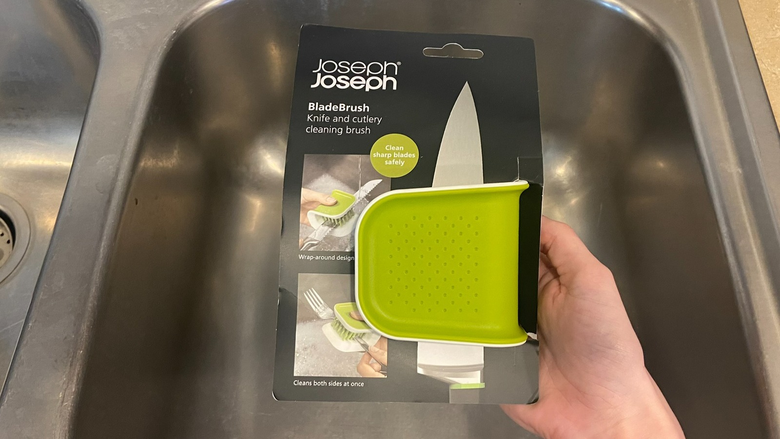 Joseph Joseph BladeBrush Knife & Cutlery Cleaning Brush, Green