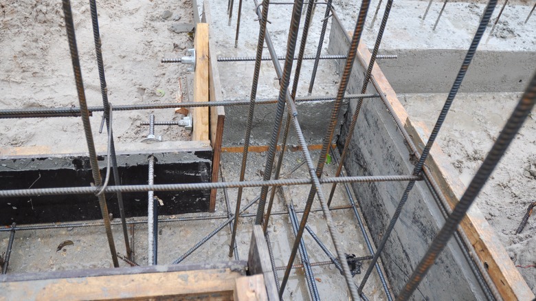 concrete foundation with footings