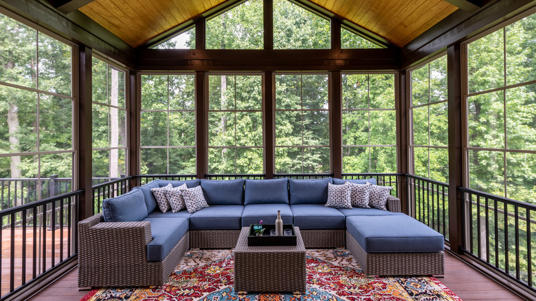 Stylish sunroom porch