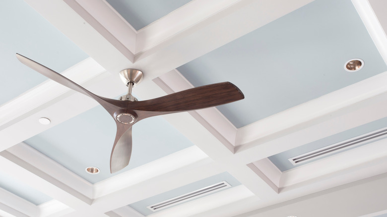 blue coffered ceiling