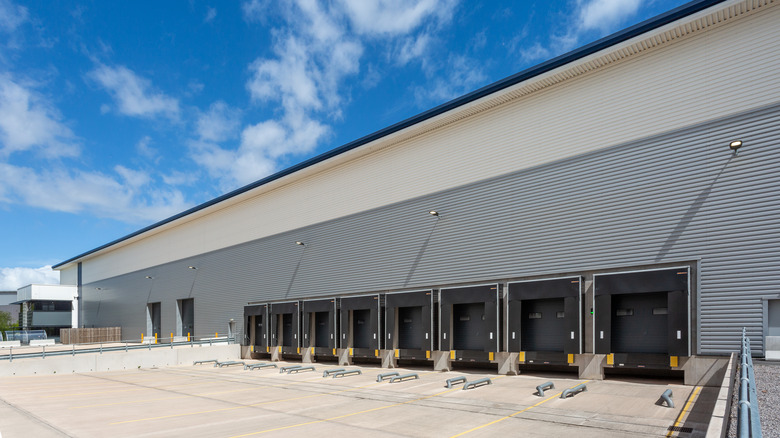 Loading dock with heavy doors