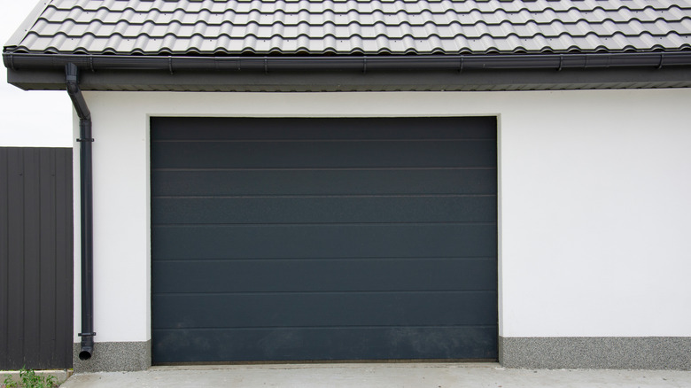 Closed garage door