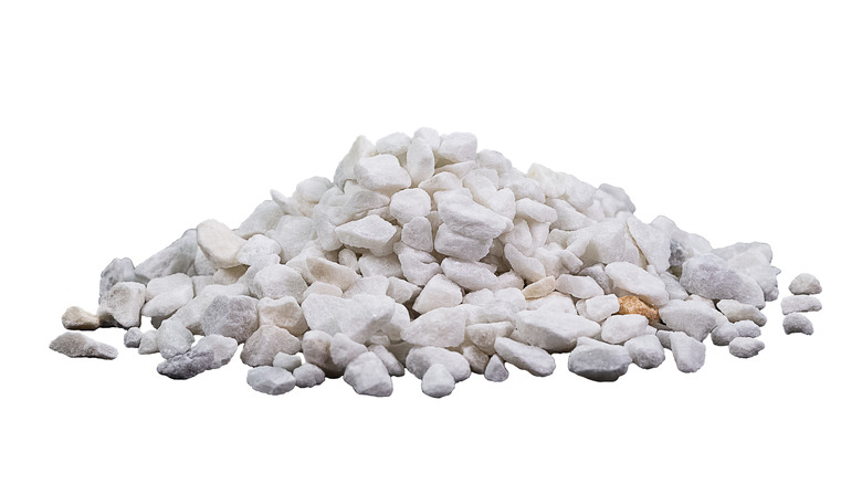 Pile of white marble chips