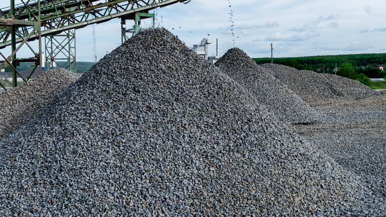 Piles of gravel