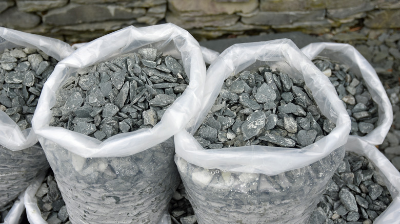 Bags of slate chips