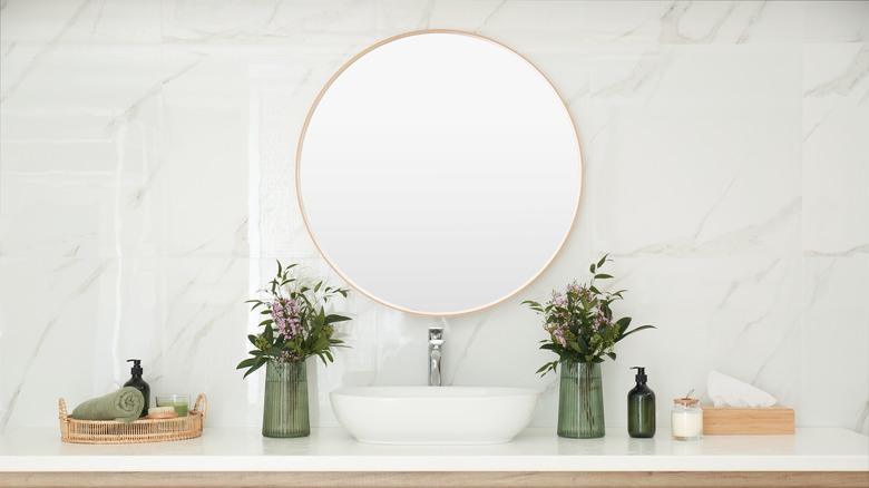 marble countertop in bathroom