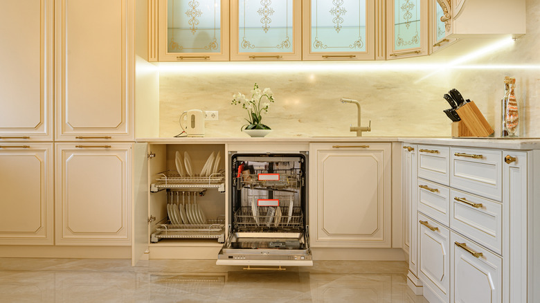 beige marble in kitchen