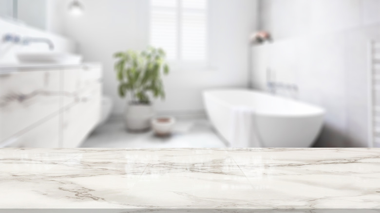 marble countertop in bathroom