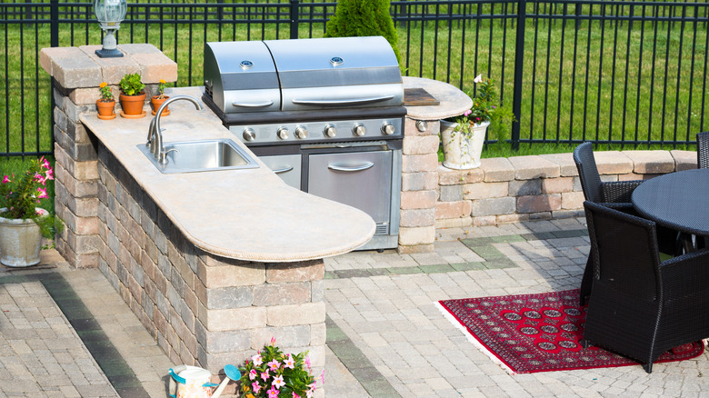 outdoor kitchen with sink