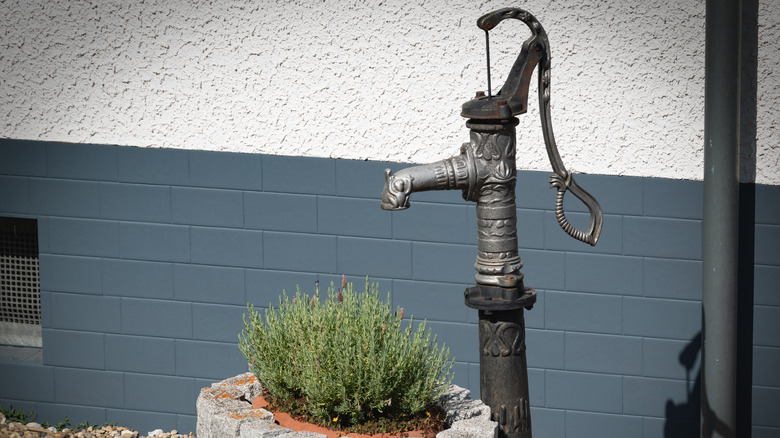 ornate yard hydrant on standpipe