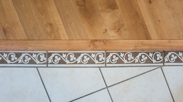 hardwood tile transition strip floor