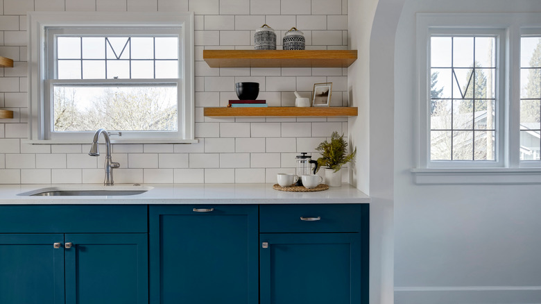 blue cabinets