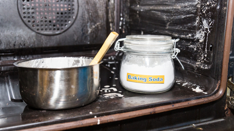 Baking soda paste in oven