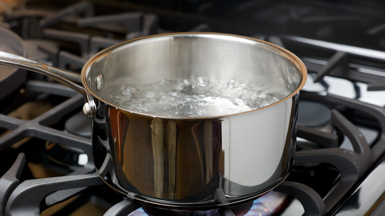 pot of boiling water on stove