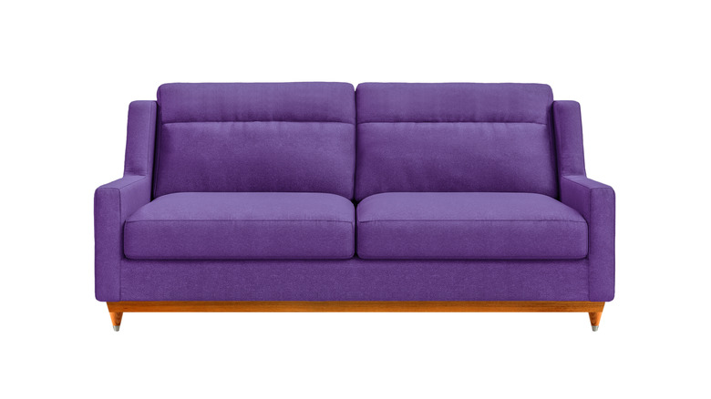 a modern purple couch