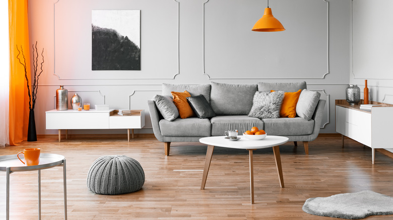 Modern orange and gray room