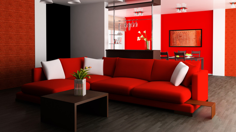 Modern red and black room