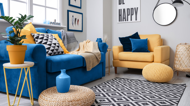 Bright yellow and blue room