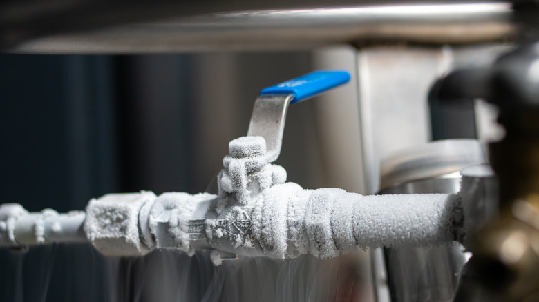 Frozen valve on faucet