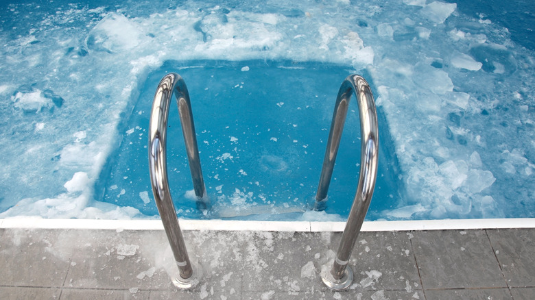 frozen swimming pool