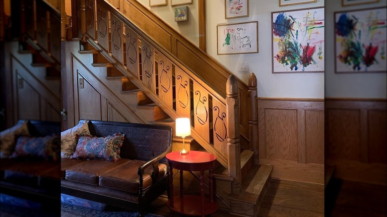 The staircase in the Napier's home