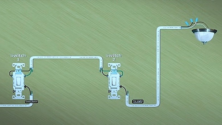 Installed 3-way switch illustration