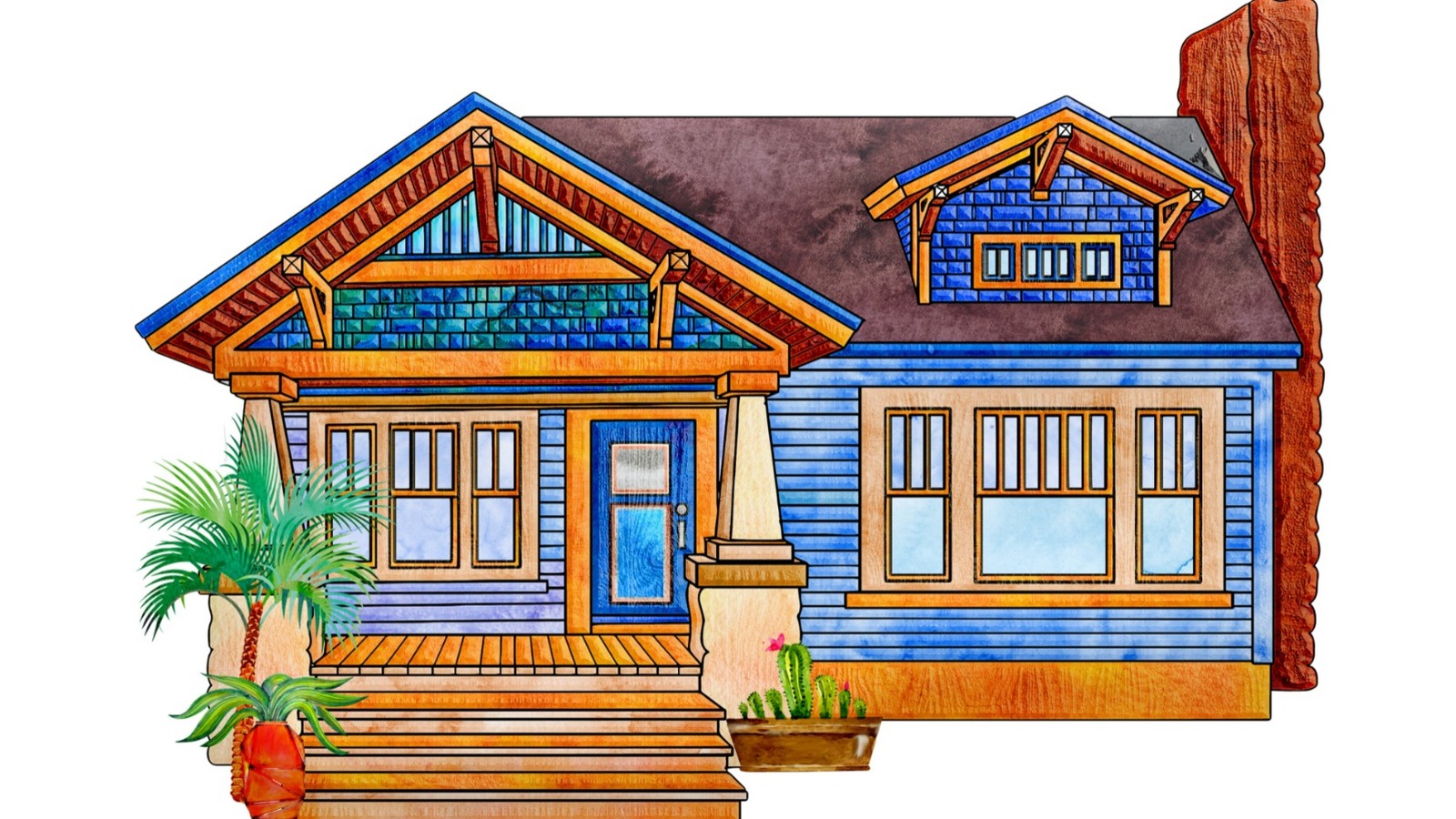 Рисунок деревянного дома