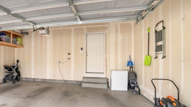 Fire door in residential garage