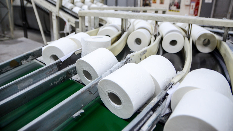 Toilet paper on factory line