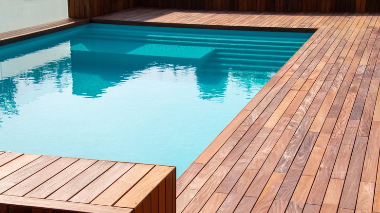 swimming pool in a deck