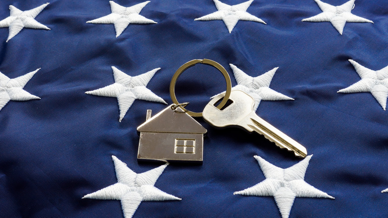 House key on a flag