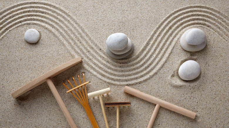 Zen garden rakes and stones