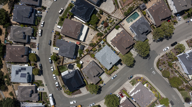 suburban subdivision from above