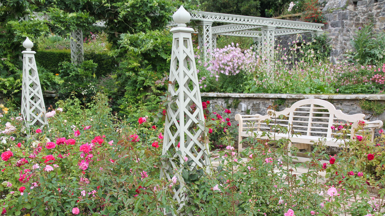 White garden obelisk