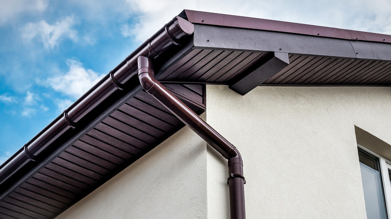 Gutters attached to fascia on home