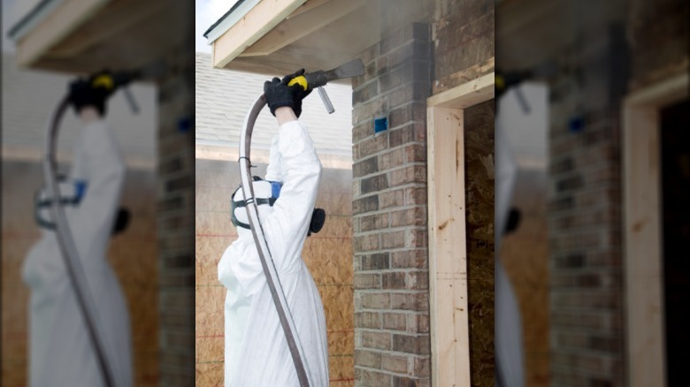 soda blasting professional at work