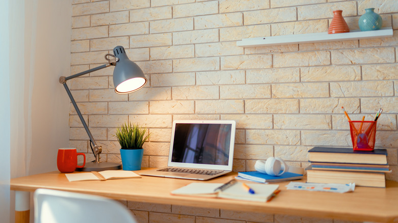 Lamp on a desk