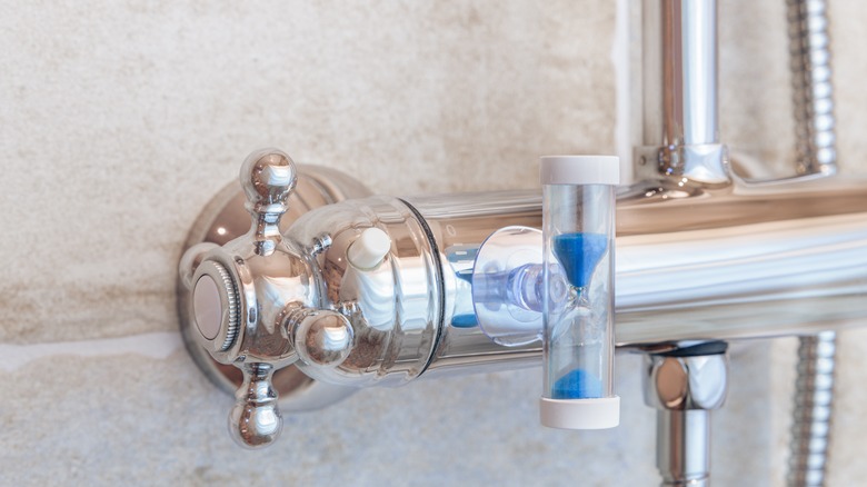 Sand timer on faucet