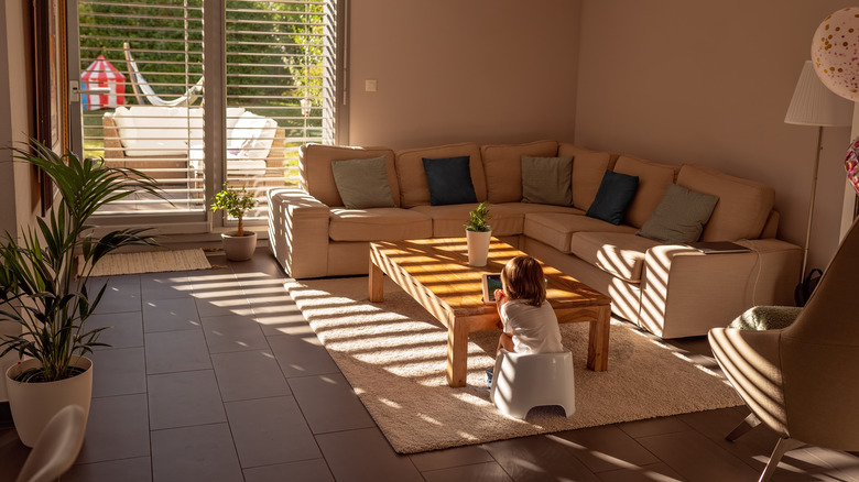 Living area with sunlight