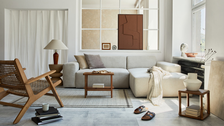 Modern neutral living room