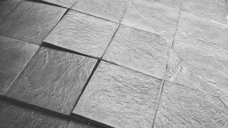 damaged floor tiles