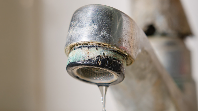 Faucet showing corrosion